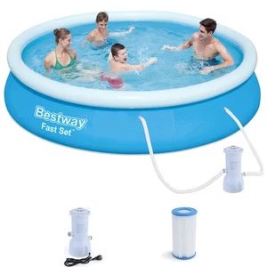BESTWAY Fast Set Pool Swimmingpool Rund mit Filterpumpe komplett 366x76cm - Bild 1 von 8