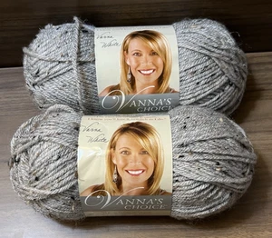 Lion Brand VANNA'S Yarn GREY MARBLE Acrylic Rayon 3oz /145yds ea. Set of 2 - Picture 1 of 10