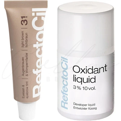 REFECTOCIL Eyelash and Eyebrow Tint with Liquid Oxidant Kit - Light Brown *NEW* - Image 1 of 2