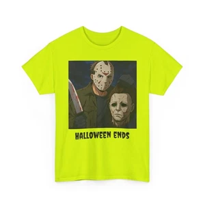 Halloween Ends Horror Tee Unisex T-Shirt Baumwolle Tee Jason Holding M Myers Head - Bild 1 von 53