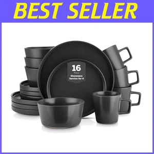 Chic Minimalist 16-Piece Dinnerware Set with Microwave & Dishwasher Safe Pieces - Picture 1 of 11