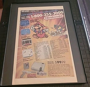 Super Mario Bros NES Sears Catalog 1980s Print Ad Framed 8.5X11 Wall Art - Picture 1 of 1