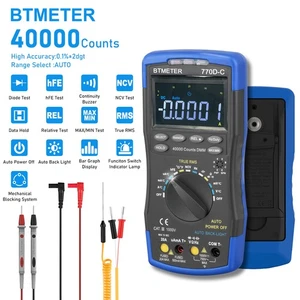 40000 Counts True RMS Multímetro Digital Corriente AC/DC con Indicador de Barra Analógico - Imagen 1 de 8