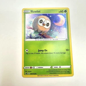 Rowlet Pokemon Sword & Shield SWSH220 Holo Black Star Promo NM - Picture 1 of 2