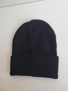 Berretto unisex nuovo Evereve nero a costine in maglia - Foto 1 di 4
