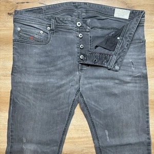 Jeans Diesel Hombres 36x30 Gris Oscuro Zatiny Bootcut Elástico Denim Italia Thrash 0864A - Imagen 1 de 14