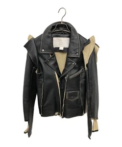Giacca pelle nera Maison Margiela × H&M "RE-EDITION" SS12 vintage lavorata - Foto 1 di 7