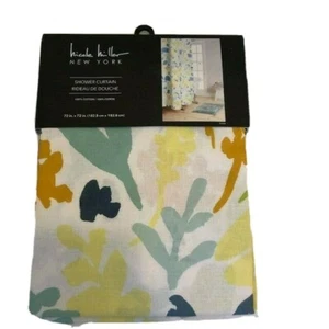 Nicole Miller Shower Curtain Floral Fabric Cotton Machine Washable 72 x 72 New - Picture 1 of 8