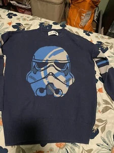 Gap Kids Star Wars Storm Trooper Blue Knit Sweater Size Large Size 10 - Picture 1 of 2