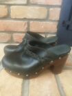 Ugg Leather 3206 Heels Clogs Shoes Women's Black Size 9Sku1