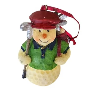 Pupazzo di neve vintage Y2K pallina da golf golfista albero di Natale ornamento idee regalo - Foto 1 di 3