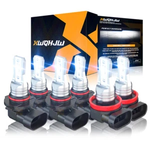 9005 9006 H11 Combo LED Headlight Fog Light Kit High Low Beam Bulbs Super White - Picture 1 of 11
