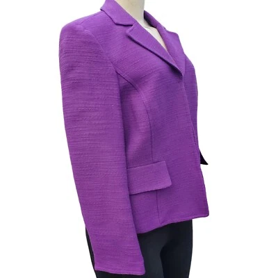 Blazer chaqueta abierta Evan Picone Career Essentials ciruela precio de venta sugerido por el fabricante 109 USD nuevo con etiquetas para mujer talla 10 Foto 1 de 4