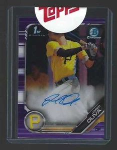 2019 JARED OLIVA BOWMAN CHROME REDEMPTION PURPLE AUTO #ED92/250 UNCIRCULATED - Picture 1 of 1