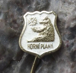 Antique Horni Plana Czechoslovakia Bear Coat of Arms Heraldic Crest Pin Badge - Picture 1 of 2
