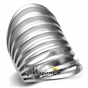33 mm breiter massiver hochglanzpolierter modischer Edelstahlring Damengröße 5-10 - Bild 1 von 4