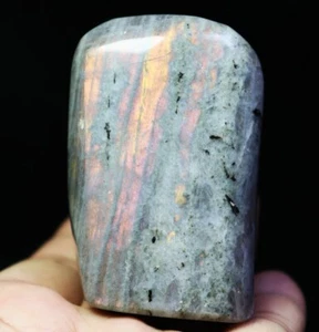 Piedra labradorita destello arco iris púrpura natural cuarzo cristal Reiki forma libre - Imagen 1 de 12