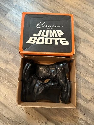 Botas de Salto Corcoran De Colección Cuero Negro Para Hombres 9.5 D Etiqueta Roja Combate Militar con Caja Foto 1 de 4