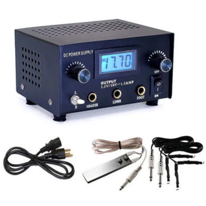 Digital Dual Tattoo Machine Power Supply Kit Clip Cords & Foot Pedal 99-1009-06 - Picture 1 of 9