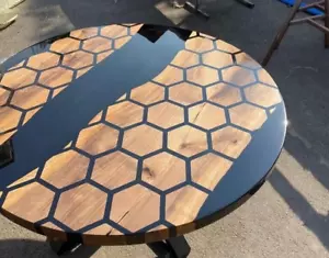 36" a Medida Resina Epoxy Redondo Table Top - Comedor Centro - Decoración Hogar - Imagen 1 de 7