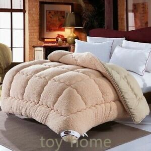 Hot Wool Patchwork Duvets Super Warm Comforter Camel Quilt Thicken Duvets Winter