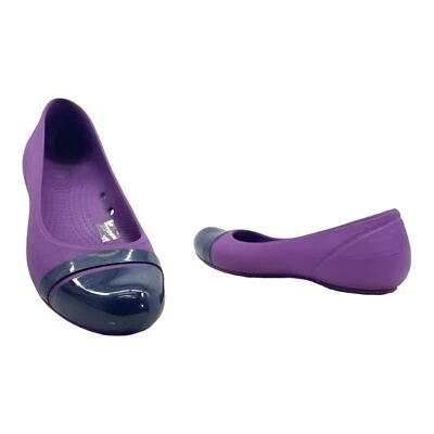 Винтажные женские балетки 90-х Y2K CROCS 8 без шнуровки комфортные цветные ФИОЛЕТОВЫЕ - Изображение 1 из 4