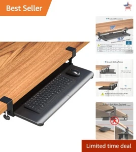 Under Desk Keyboard Tray - Slide-Out Computer Drawer for Typing - 25.6" x 11.8" - Picture 1 of 11
