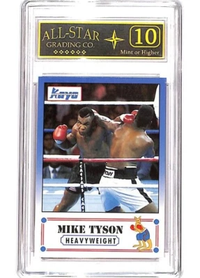 MIKE TYSON 1991 KAYO PROTOTYPE BOXING BLANK BACK ERROR CARD #5 GRADED ASG 10 #Q - Image 1 of 2