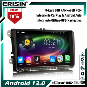 9" 64GB Android 13.0 GPS Autoradio für VW Passat Polo Golf 5/6 Tiguan Caddy Seat - Bild 1 von 24