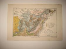 ANTIQUE 1870 UNITED STATES COALMINING COAL FIELDS MAP CANADA PENNSYLVANIA RARE