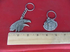 119. Set of 2 Pewter Eagle Key Chains Siskiyou Buckle & Great American Products - Picture 1 of 4