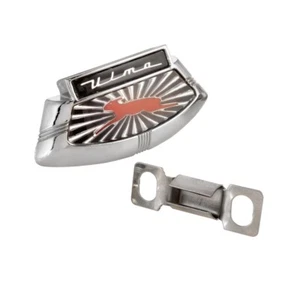 LAMBRETTA LI2 LI3 TV3 SX RED WHITE CHROME ITALIAN ULMA HORN CASING BADGE - Picture 1 of 5