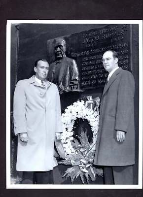 Babe Ruth Memorial Yankee Stadium 1949 Type 1 Press Photo Del Webb & Dan Topping - Image 1 of 4
