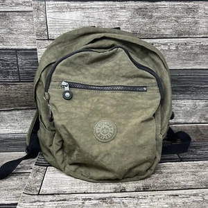 Zaino Kipling Challenger verde oliva tasche con zip leggera viaggio - Foto 1 di 15