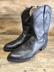 TECOVAS "THE EARL" Leather Men Size 14 D Midnight Black Calfskin - Picture 1 of 6