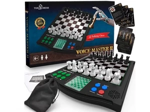 TOP 1 SCHACH Classic Voice Master elektronisches Schachspiel, Alter 6+, 1-2 Spieler - Bild 1 von 1