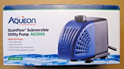 Погружной коммунальный насос Aqueon QuietFlow AQ3000 530 галлонов в час открытая коробка неиспользованный - Изображение 1 из 4