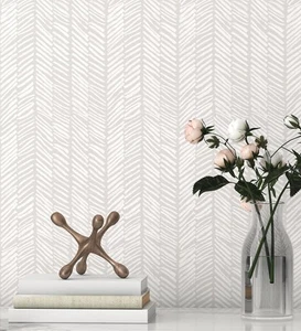 Striped Wallpaper Peel and Stick Wallpaper for Bedroom 17.3"x78.8" White/Beig... - Picture 1 of 8