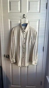 Ron Chereskin Men's Beige Casual Button Down Shirt Size L 100% Cotton - Picture 1 of 6