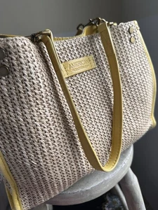 Bolso Cartera American Leather Co Amarillo Lenox Entrada Rafia - #1118ML - Imagen 1 de 8