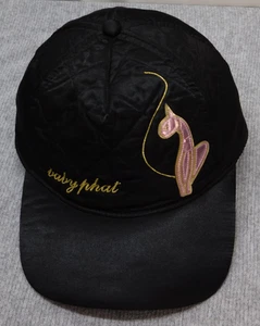 Baby Phat Hat Cap Snap Back Quilted Satin Embroidered Cat Womens One Size - Picture 1 of 13