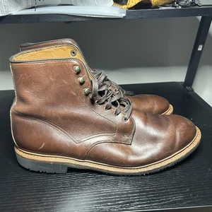 Stivali stringati Allen Edmonds Higgins Mill in pelle marrone da uomo misura 12 larghi 3E - Foto 1 di 12