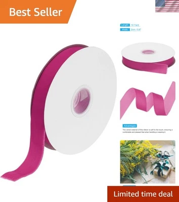 Flexible Rose Red Velvet Ribbon 3/4 Inch x 10 Yard for Stylish Bow Creations - Image 1 of 4