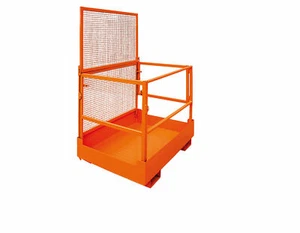 Arbeitsbühne Stapler TL 375 kg platzsparend zerlegbar - 2 Personen - Korb Orange - Bild 1 von 4