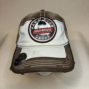 Cappello birra righe rosse Giamaica logo ricamato invecchiato con apribottiglie - nuovo - Foto 1 di 10