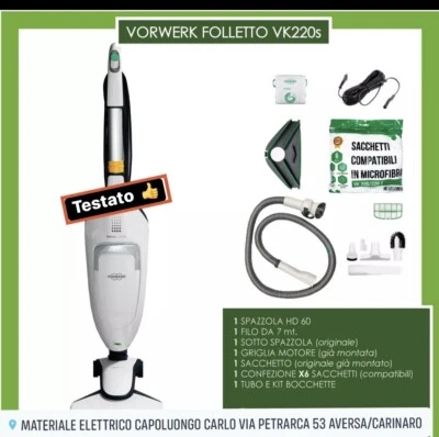 FOLLETTO VORWERK VK220S HD65 PRODOTTO FIERISTICO CON TUBO KIT PUNTE E GARANZIA - Immagine 1 di 4
