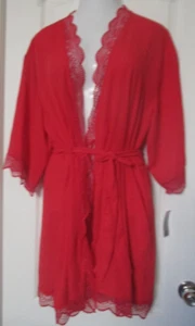 INC International Concepts Bata Roja Transparente Borde de Encaje y Bolsillos Talla X-Grande - Imagen 1 de 4