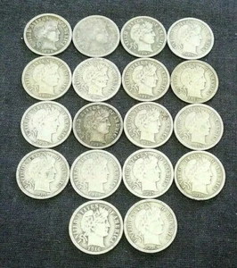 (18) VF 1898-1916 BARBER DIMES. REDUCED 6/12/25 (746) - Picture 1 of 2