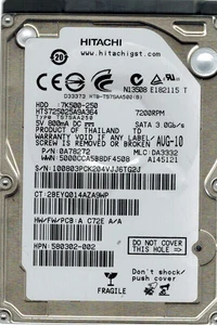 Hitachi HTS725025A9A364 MLC: DA3332 P/N: 0A78272 250GB - Picture 1 of 1