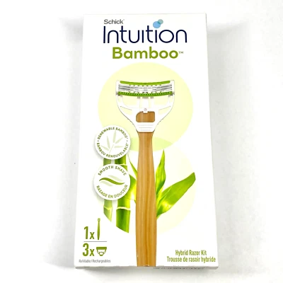 Schick Intuition Bamboo Women Hybrid Razor Kit 1 Handle With 3 Razor Cartridges